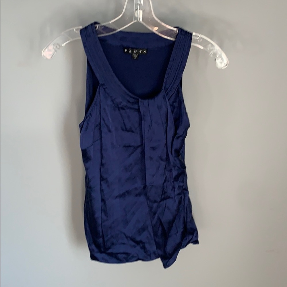 Penta Ladies Satin Blue Evening Top
